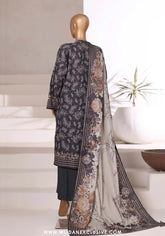 Sadabahar Printed Stitched Khaddar 3PC Collection - 2025 (BLACK D-09)